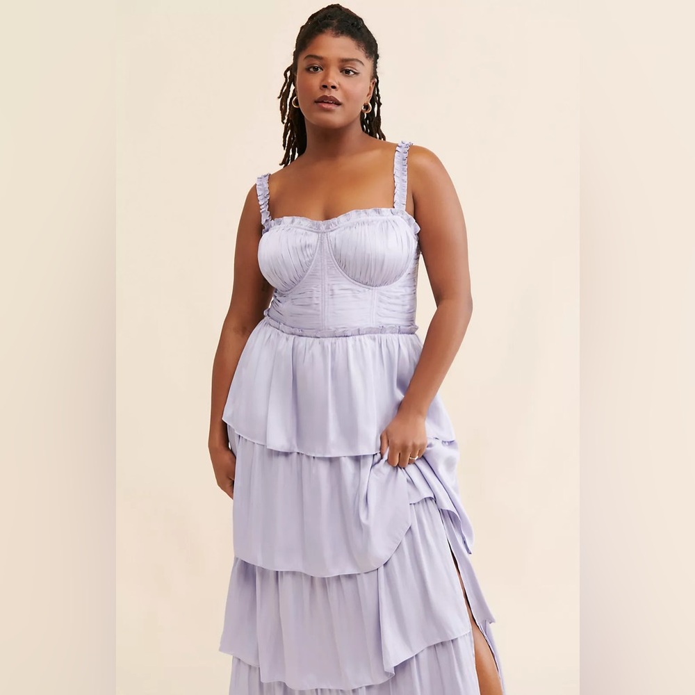 ASTR Lavender Tiered Maxi Dress
